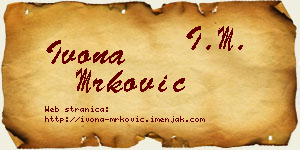 Ivona Mrković vizit kartica